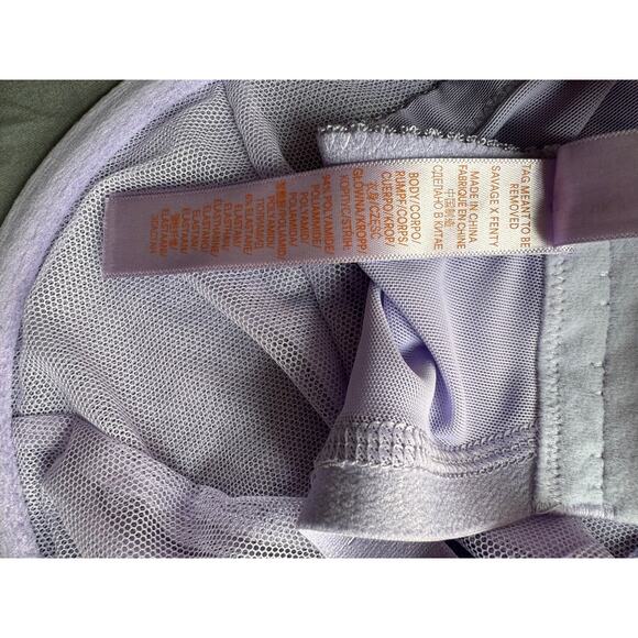New SAVAGE FENTY Women's Purple Lavender Flocked Logo Unlined Demi Bra Size 42DD - Picture 8 of 11
